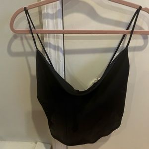 satin tie top tags on